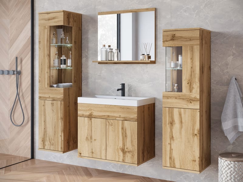 Serlin Badeværelsesmøbelsæt med LED-belysning - Hus & renovering - Køkken & bad - Badeværelse - Badeværelsesmøbler - Komplette møbelpakker