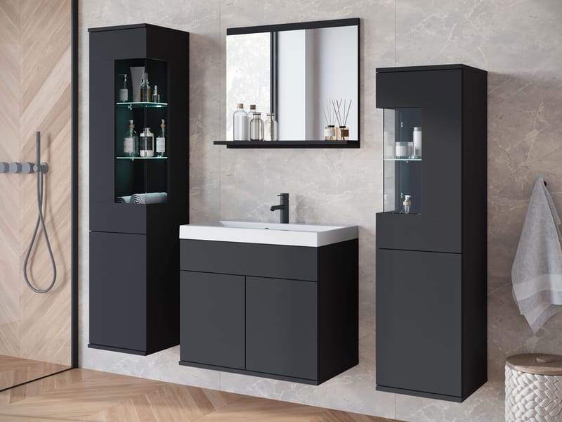 Serlin Badeværelsesmøbelsæt med LED-belysning - Hus & renovering - Køkken & bad - Badeværelse - Badeværelsesmøbler - Komplette møbelpakker
