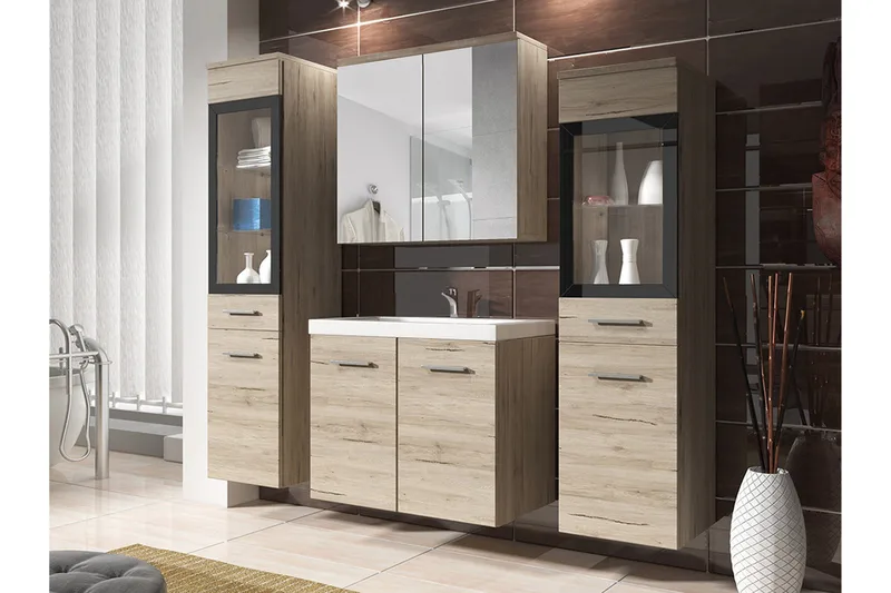 Somender Møbelsæt til Badeværelse 132 cm - Hus & renovering - Køkken & bad - Badeværelse - Badeværelsesmøbler - Komplette møbelpakker