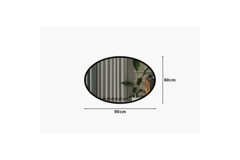 Spejl Dymra Sort - Sort - Hus & renovering - Køkken & bad - Badeværelse - Badeværelsesmøbler - Badeværelsesspejl