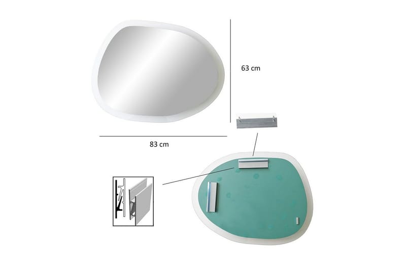 Spejl Lepinas Transparent - Multifarvet - Hus & renovering - Køkken & bad - Badeværelse - Badeværelsesmøbler - Badeværelsesspejl