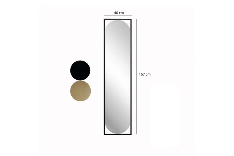 Spejl Norvia Sort - Sort - Hus & renovering - Køkken & bad - Badeværelse - Badeværelsesmøbler - Badeværelsesspejl