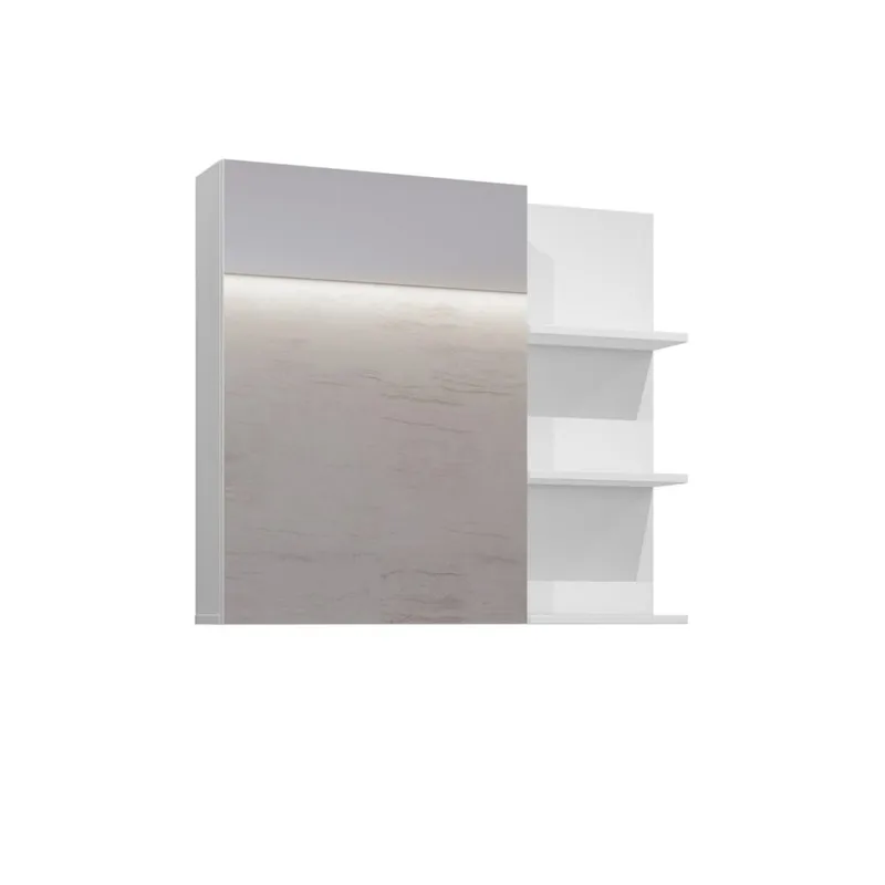 Spejlskab Irvine 1 dør, Hvid glans