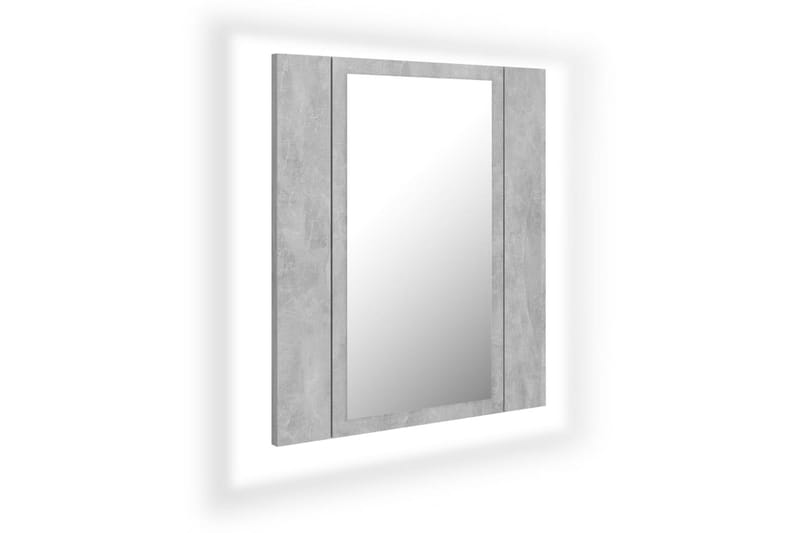 badeværelsesskab m. spejl + LED-lys 40x12x45 cm betongrå - Grå - Hus & renovering - Køkken & bad - Badeværelse - Badeværelsesmøbler - Spejlskabe