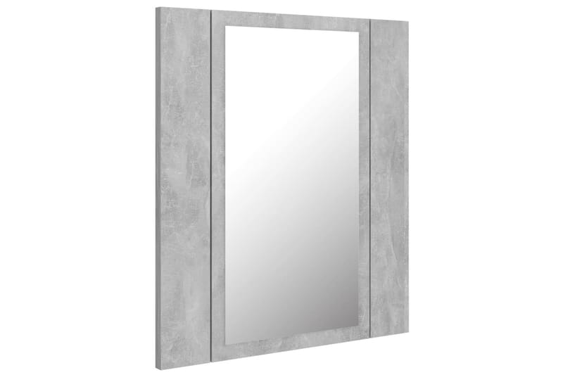badeværelsesskab m. spejl + LED-lys 40x12x45 cm betongrå - Grå - Hus & renovering - Køkken & bad - Badeværelse - Badeværelsesmøbler - Spejlskabe