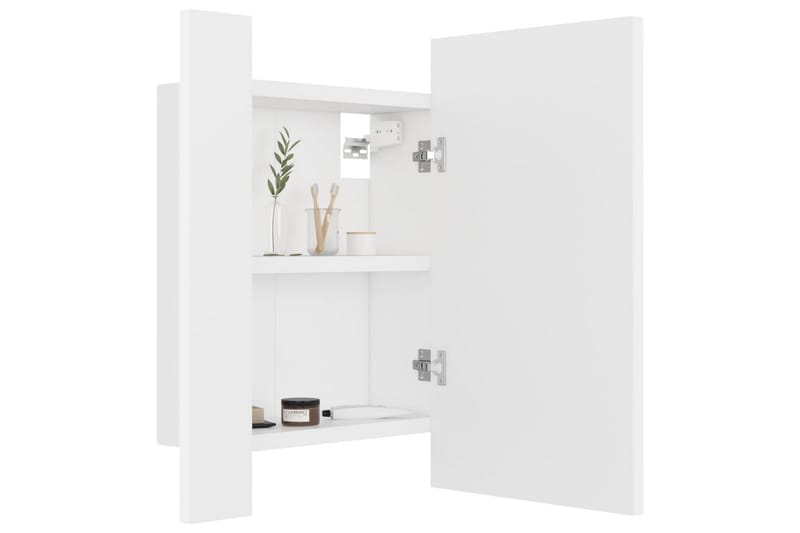badeværelsesskab m. spejl + LED-lys 40x12x45 cm hvid - Hvid - Hus & renovering - Køkken & bad - Badeværelse - Badeværelsesmøbler - Spejlskabe
