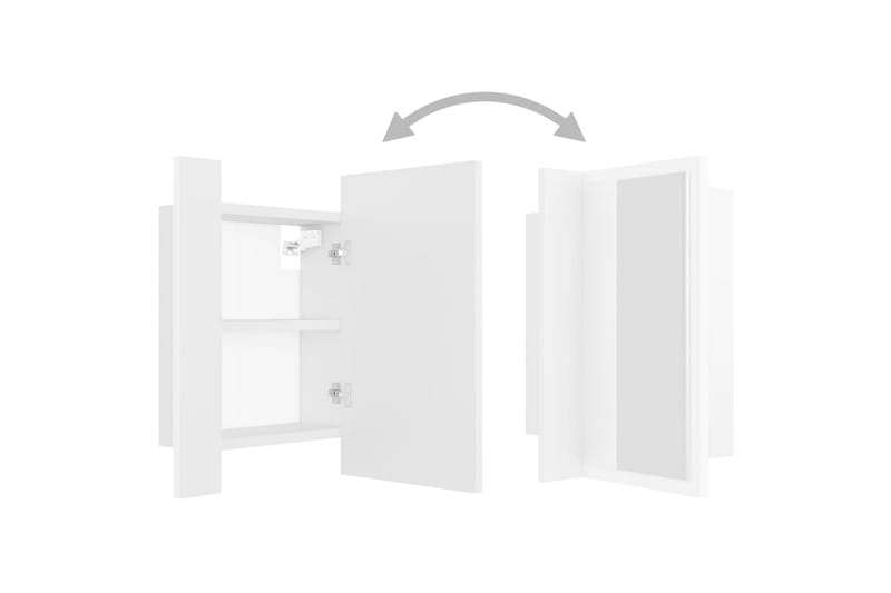 badeværelsesskab m. spejl + LED-lys 40x12x45 cm hvid - Hvid - Hus & renovering - Køkken & bad - Badeværelse - Badeværelsesmøbler - Spejlskabe
