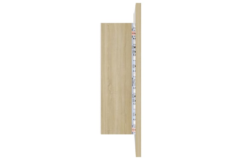 badeværelsesskab m. spejl + LED-lys 40x12x45 cm sonoma-eg - Brun - Hus & renovering - Køkken & bad - Badeværelse - Badeværelsesmøbler - Spejlskabe
