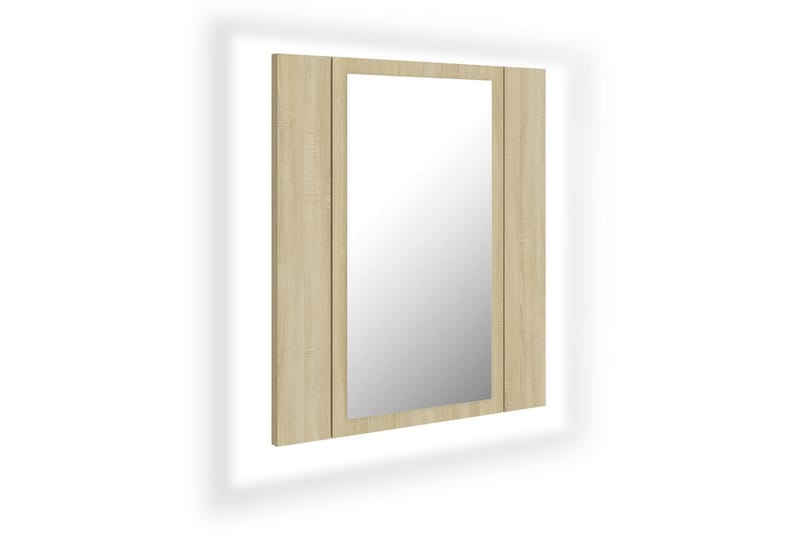 badeværelsesskab m. spejl + LED-lys 40x12x45 cm sonoma-eg - Brun - Hus & renovering - Køkken & bad - Badeværelse - Badeværelsesmøbler - Spejlskabe