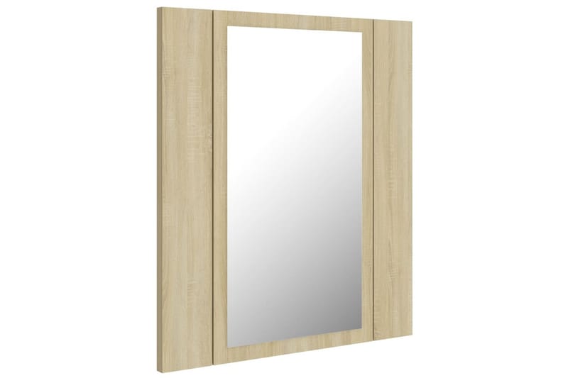 badeværelsesskab m. spejl + LED-lys 40x12x45 cm sonoma-eg - Brun - Hus & renovering - Køkken & bad - Badeværelse - Badeværelsesmøbler - Spejlskabe