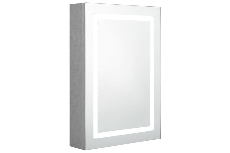 badeværelsesskab m. spejl + LED-lys 50x13x70 cm betongrå - Grå - Spejlskabe
