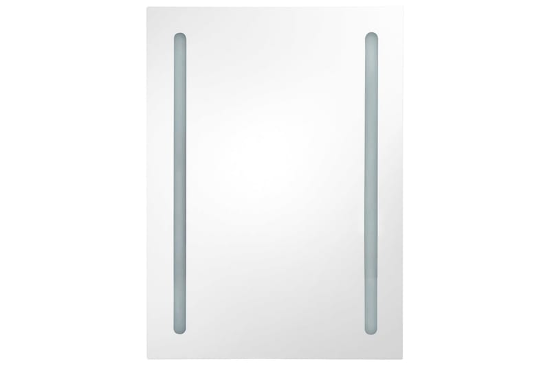 badeværelsesskab m. spejl + LED-lys 50x13x70 cm betongrå - Spejlskabe