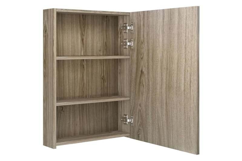 badeværelsesskab m. spejl + LED-lys 50x13x70 cm eg - Brun - Hus & renovering - Køkken & bad - Badeværelse - Badeværelsesmøbler - Spejlskabe