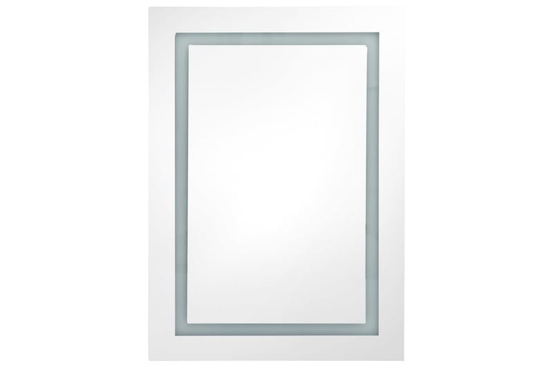 badeværelsesskab m. spejl + LED-lys 50x13x70 cm grå - Grå - Spejlskabe