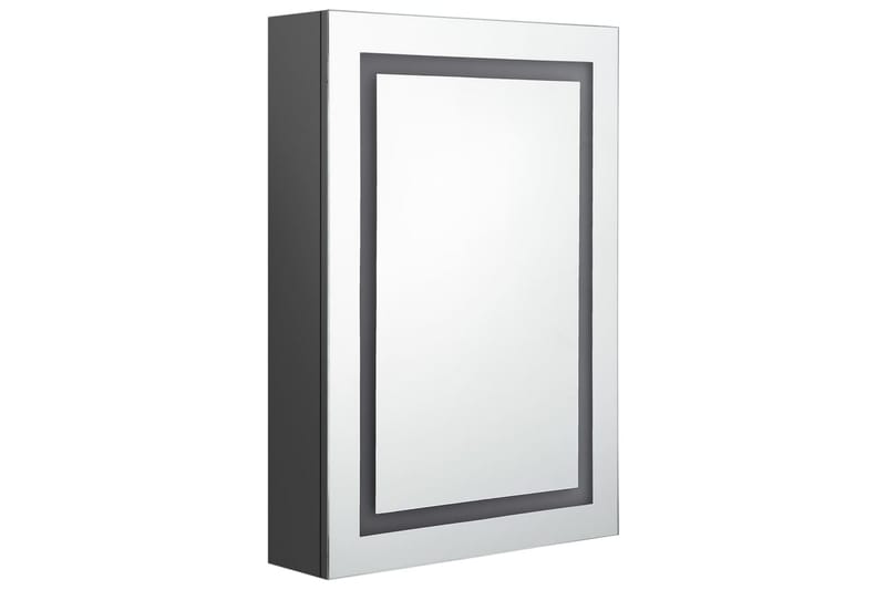 badeværelsesskab m. spejl + LED-lys 50x13x70 cm grå - Grå - Hus & renovering - Køkken & bad - Badeværelse - Badeværelsesmøbler - Spejlskabe