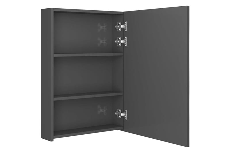 badeværelsesskab m. spejl + LED-lys 50x13x70 cm skinnende - Grå - Hus & renovering - Køkken & bad - Badeværelse - Badeværelsesmøbler - Spejlskabe