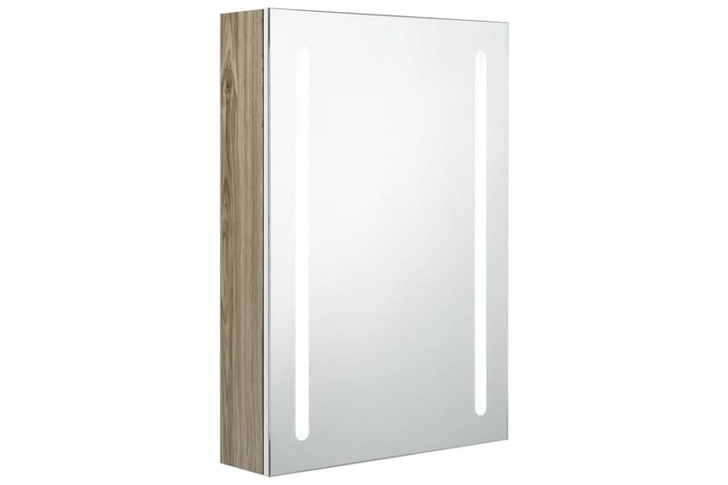 badeværelsesskab m. spejl + LED-lys 50x13x70 cm - Spejlskabe