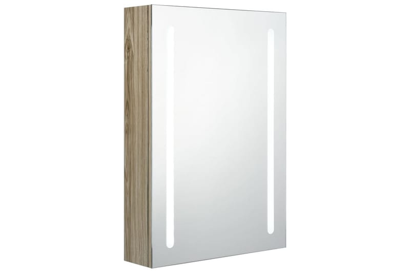 badeværelsesskab m. spejl + LED-lys 50x13x70 cm - Spejlskabe