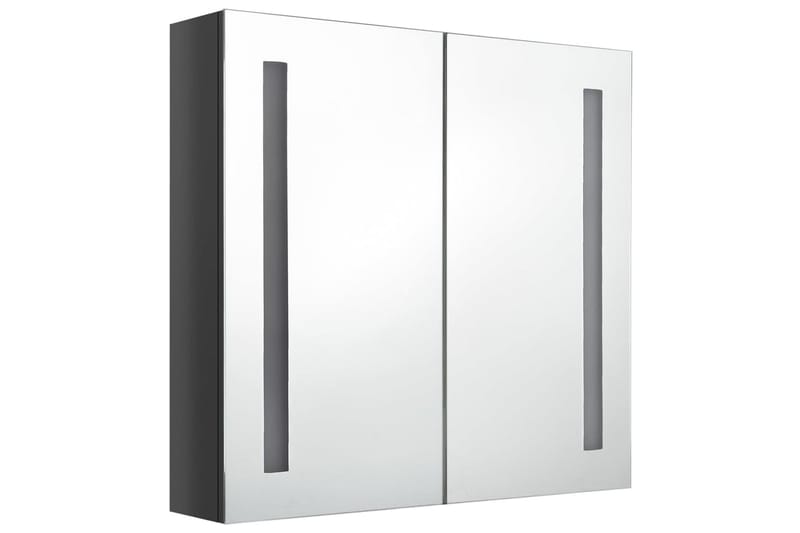 badeværelsesskab m. spejl + LED-lys 62x14x60 cm skinnende - Hus & renovering - Køkken & bad - Badeværelse - Badeværelsesmøbler - Spejlskabe