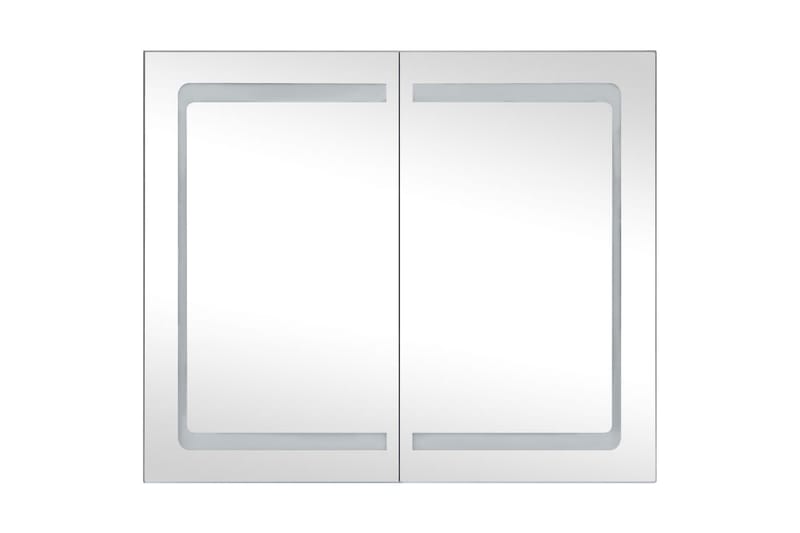 badeværelsesskab m. spejl + LED-lys 80x12,2x68 cm - Antracit - Spejlskabe