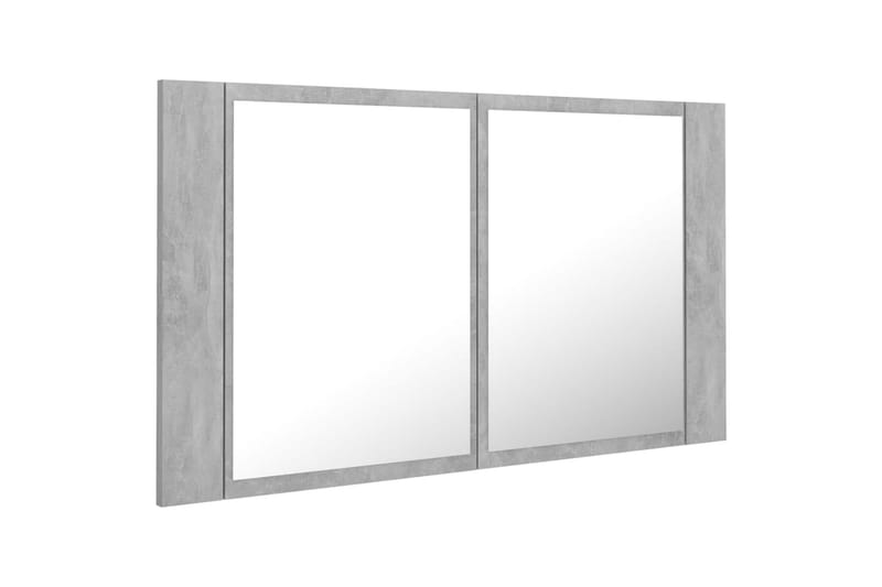 badeværelsesskab m. spejl + LED-lys 80x12x45 cm betongrå - Grå - Hus & renovering - Køkken & bad - Badeværelse - Badeværelsesmøbler - Spejlskabe