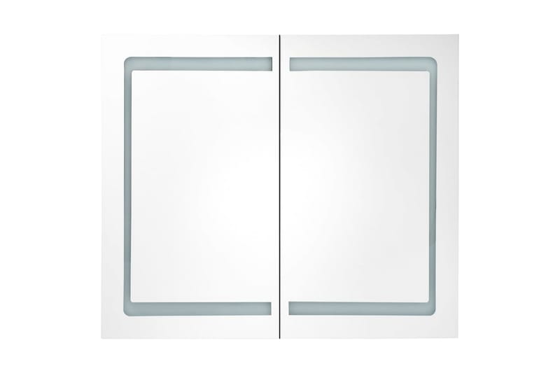 badeværelsesskab m. spejl + LED-lys 80x12x68 cm eg - Brun - Hus & renovering - Køkken & bad - Badeværelse - Badeværelsesmøbler - Spejlskabe