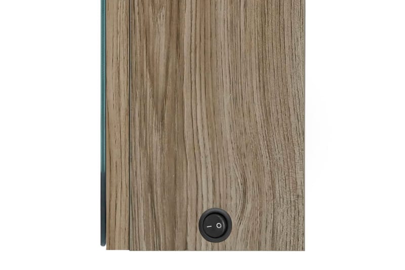 badeværelsesskab m. spejl + LED-lys 80x12x68 cm eg - Brun - Hus & renovering - Køkken & bad - Badeværelse - Badeværelsesmøbler - Spejlskabe