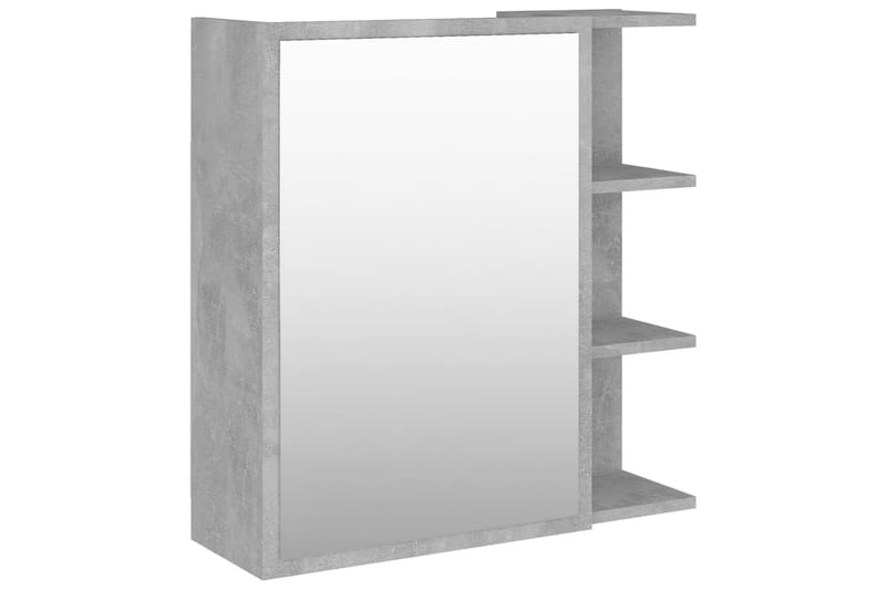 badeværelsesskab m. spejl 62,5x20,5x64 cm spånplade betongrå - Grå - Hus & renovering - Køkken & bad - Badeværelse - Badeværelsesmøbler - Spejlskabe