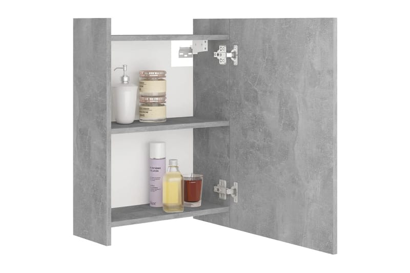badeværelsesskab m. spejl 62,5x20,5x64 cm spånplade betongrå - Grå - Hus & renovering - Køkken & bad - Badeværelse - Badeværelsesmøbler - Spejlskabe