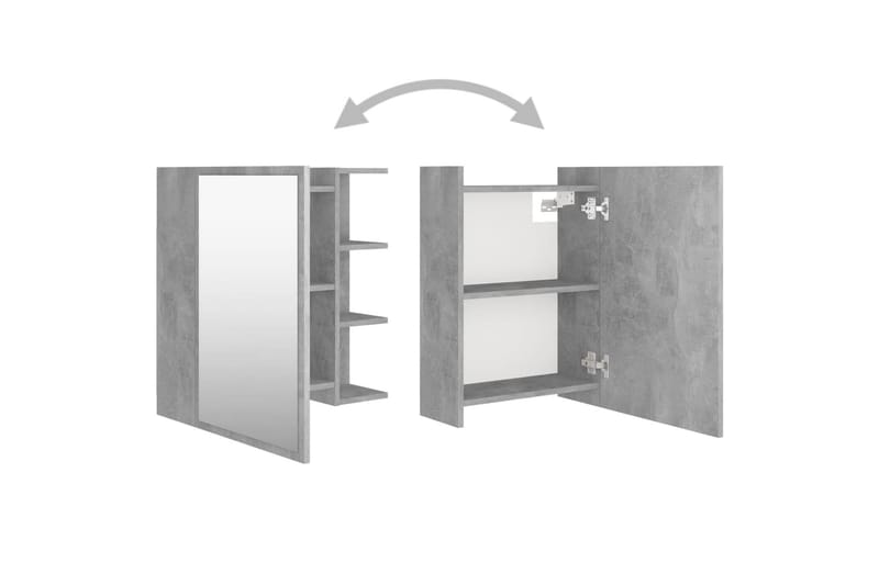 badeværelsesskab m. spejl 62,5x20,5x64 cm spånplade betongrå - Grå - Hus & renovering - Køkken & bad - Badeværelse - Badeværelsesmøbler - Spejlskabe