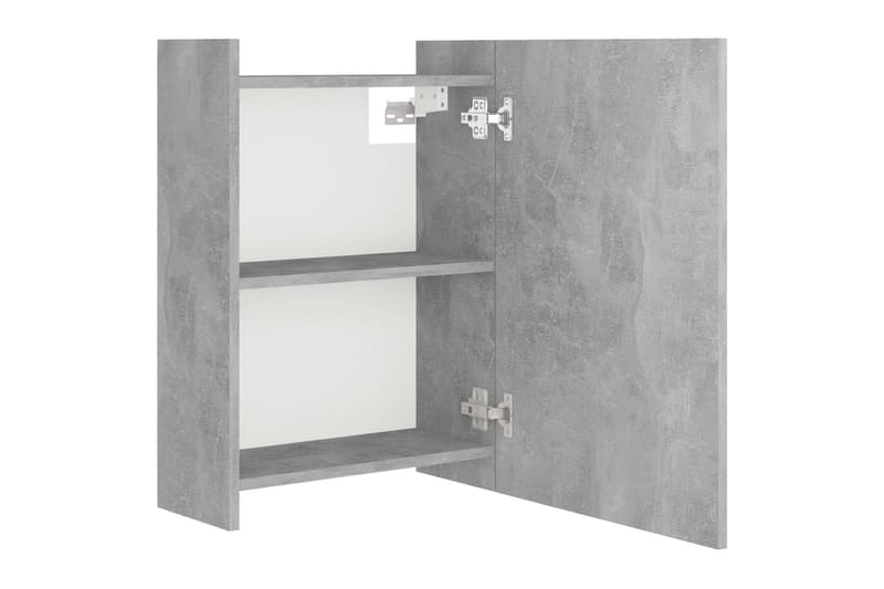 badeværelsesskab m. spejl 62,5x20,5x64 cm spånplade betongrå - Grå - Spejlskabe