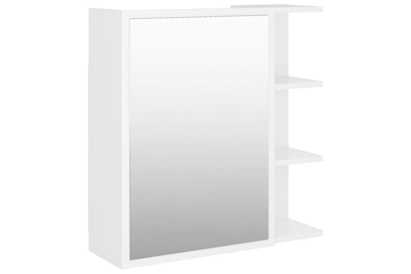 badeværelsesskab m. spejl 62,5x20,5x64 cm spånplade hvid - Hvid - Spejlskabe