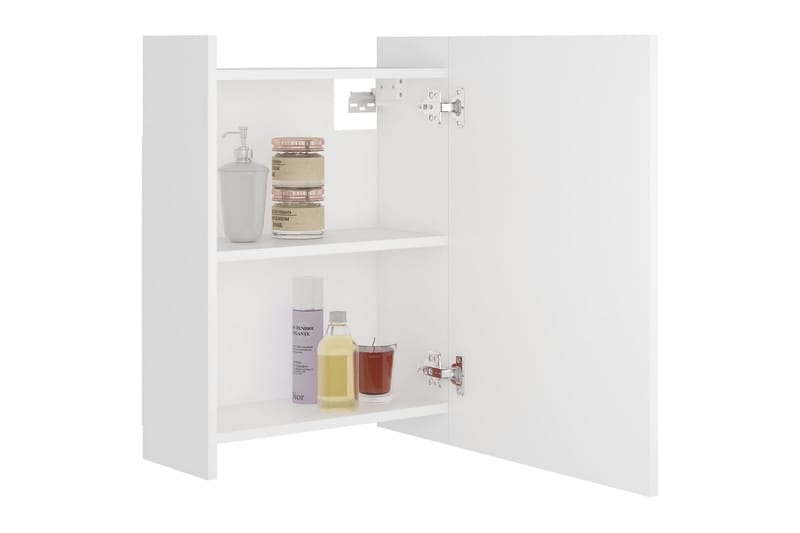 badeværelsesskab m. spejl 62,5x20,5x64 cm spånplade hvid - Hvid - Hus & renovering - Køkken & bad - Badeværelse - Badeværelsesmøbler - Spejlskabe