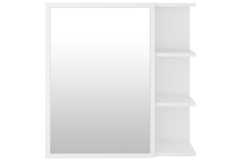 badeværelsesskab m. spejl 62,5x20,5x64 cm spånplade hvid - Hvid - Spejlskabe