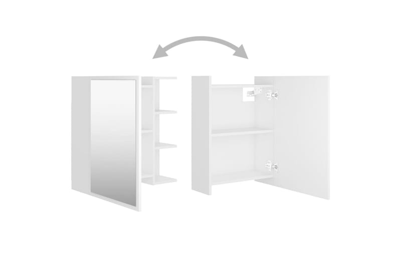 badeværelsesskab m. spejl 62,5x20,5x64 cm spånplade hvid - Hvid - Hus & renovering - Køkken & bad - Badeværelse - Badeværelsesmøbler - Spejlskabe
