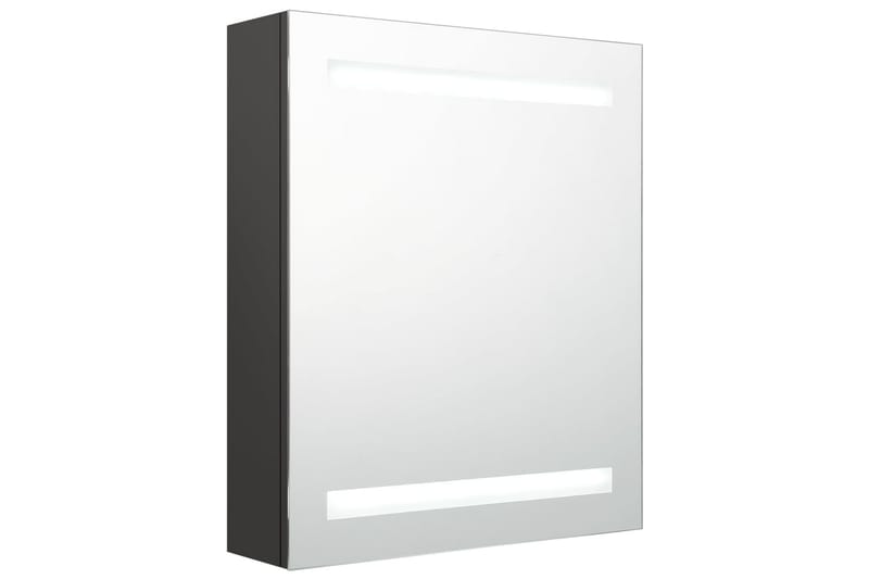 badeværelsesskab m. spejl LED 50x14x60 cm antracitgrå - Antracit - Spejlskabe