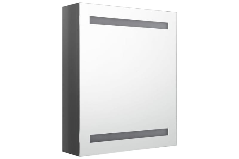 badeværelsesskab m. spejl LED 50x14x60 cm skinnende grå - Grå - Hus & renovering - Køkken & bad - Badeværelse - Badeværelsesmøbler - Spejlskabe