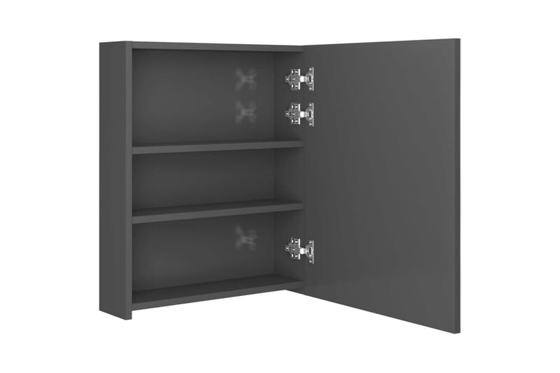 badeværelsesskab m. spejl LED 50x14x60 cm skinnende grå - Grå - Hus & renovering - Køkken & bad - Badeværelse - Badeværelsesmøbler - Spejlskabe