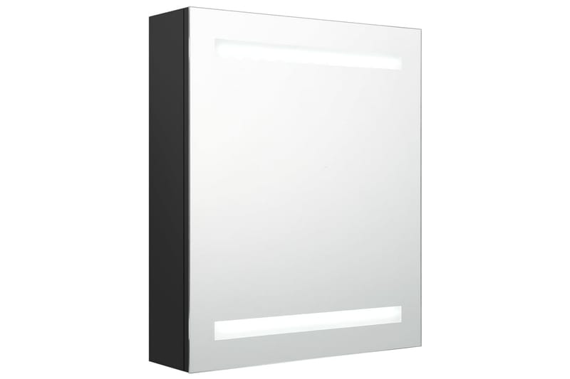 badeværelsesskab m. spejl LED 50x14x60 cm sort - Sort - Hus & renovering - Køkken & bad - Badeværelse - Badeværelsesmøbler - Spejlskabe