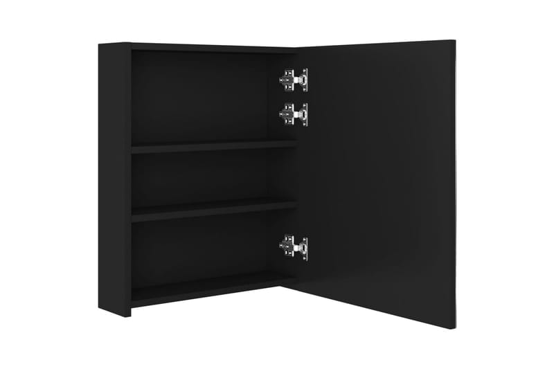 badeværelsesskab m. spejl LED 50x14x60 cm sort - Sort - Hus & renovering - Køkken & bad - Badeværelse - Badeværelsesmøbler - Spejlskabe