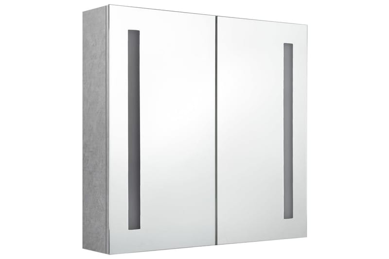 badeværelsesskab m. spejl LED-lys 62x14x60 cm betongrå - Hus & renovering - Køkken & bad - Badeværelse - Badeværelsesmøbler - Spejlskabe