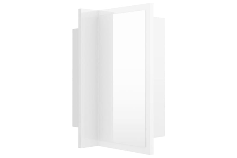 badeværelsesskab m. spejl og LED-lys 40x12x45 cm - Hvid - Spejlskabe