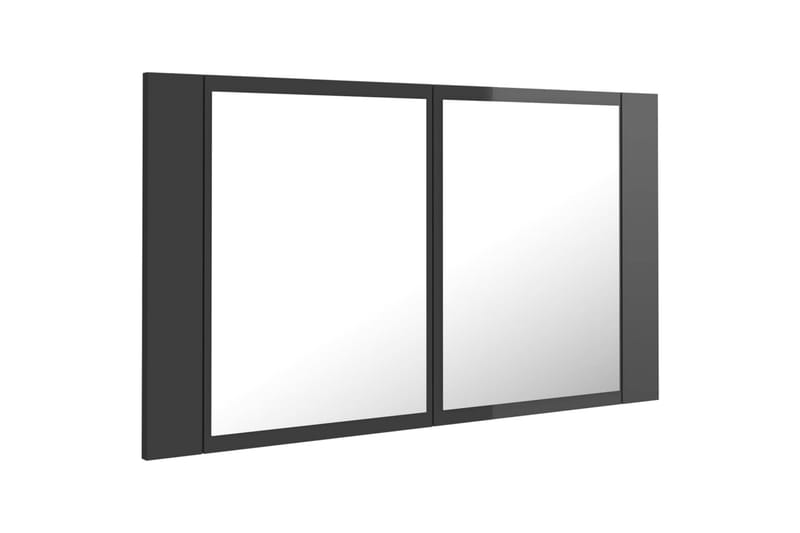 badev�ærelsesskab m. spejl og LED-lys 80x12x45 cm - Grå - Spejlskabe