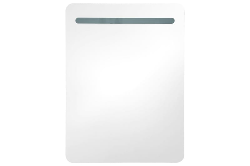 badeværelsesskab med spejl + LED-lys 60x11x80cm og egetræ - Hus & renovering - Køkken & bad - Badeværelse - Badeværelsesmøbler - Spejlskabe