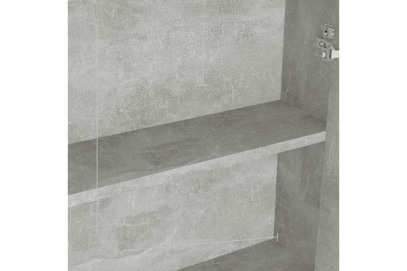badeværelsesskab med spejl 60x15x75 cm MDF betongrå - Grå - Spejlskabe