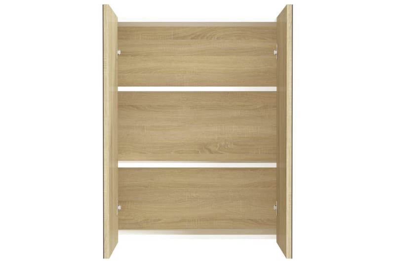 badeværelsesskab med spejl 60x15x75 cm MDF - Hvid - Hus & renovering - Køkken & bad - Badeværelse - Badeværelsesmøbler - Spejlskabe