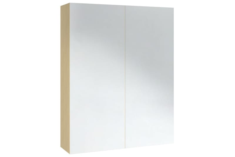 badeværelsesskab med spejl 60x15x75 cm MDF - Hvid - Hus & renovering - Køkken & bad - Badeværelse - Badeværelsesmøbler - Spejlskabe
