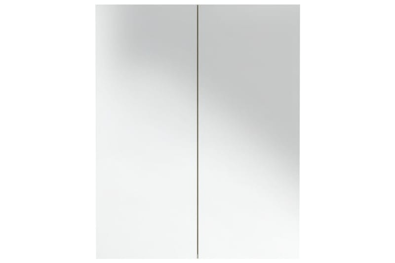 badeværelsesskab med spejl 60x15x75 cm MDF - Hvid - Spejlskabe