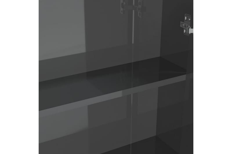 badeværelsesskab med spejl 60x15x75 cm MDF skinnende grå - Grå - Spejlskabe