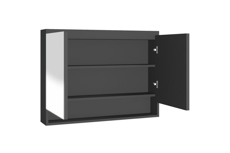 badeværelsesskab med spejl 80x15x60 cm MDF antracitgrå - Antracit - Hus & renovering - Køkken & bad - Badeværelse - Badeværelsesmøbler - Spejlskabe